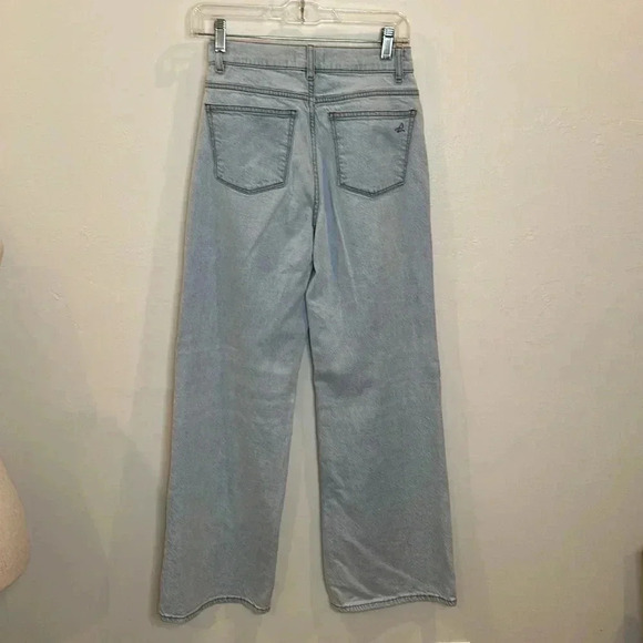 DL 1961 HEPBURN WIDE LEG HIGH RISE VINTAGE JEAN IN SEA SALT SIZE 24 - Picture 6 of 10